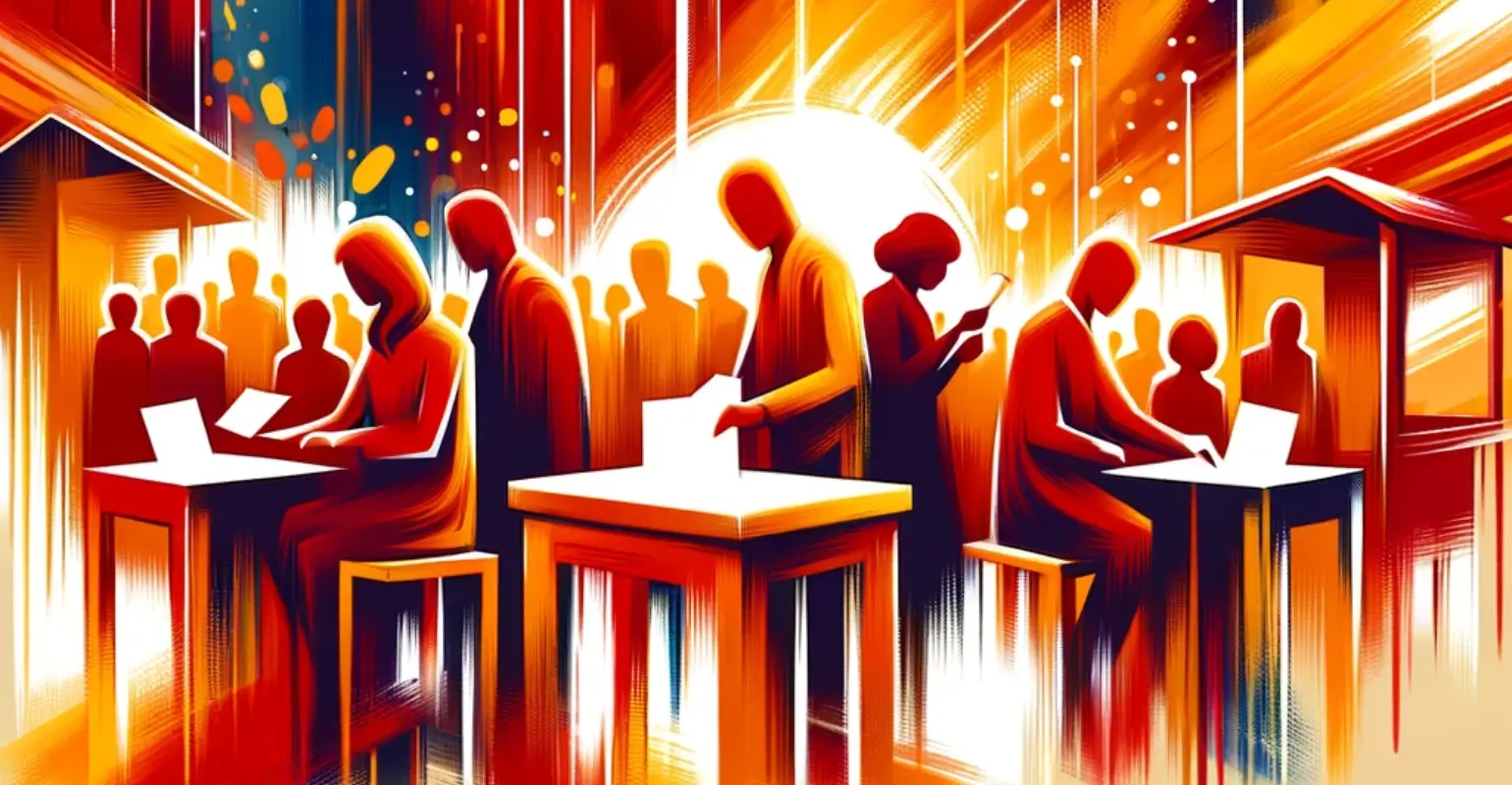 Ilustración alusiva a un proceso electoral. Abstracto