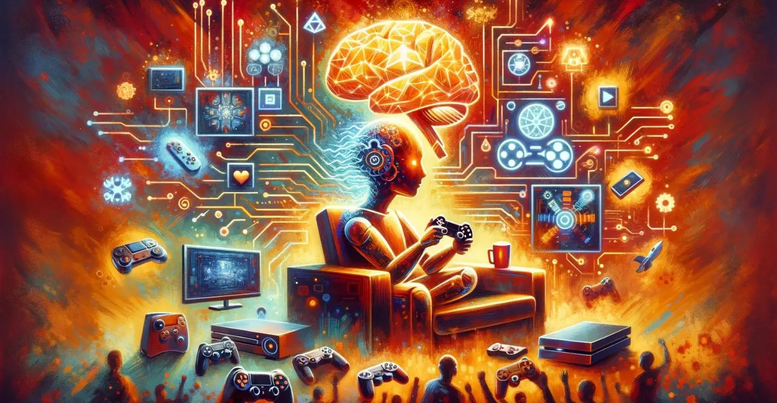 Ilustración de Dall-e para comunicar el papel de la IA en los videojuegos