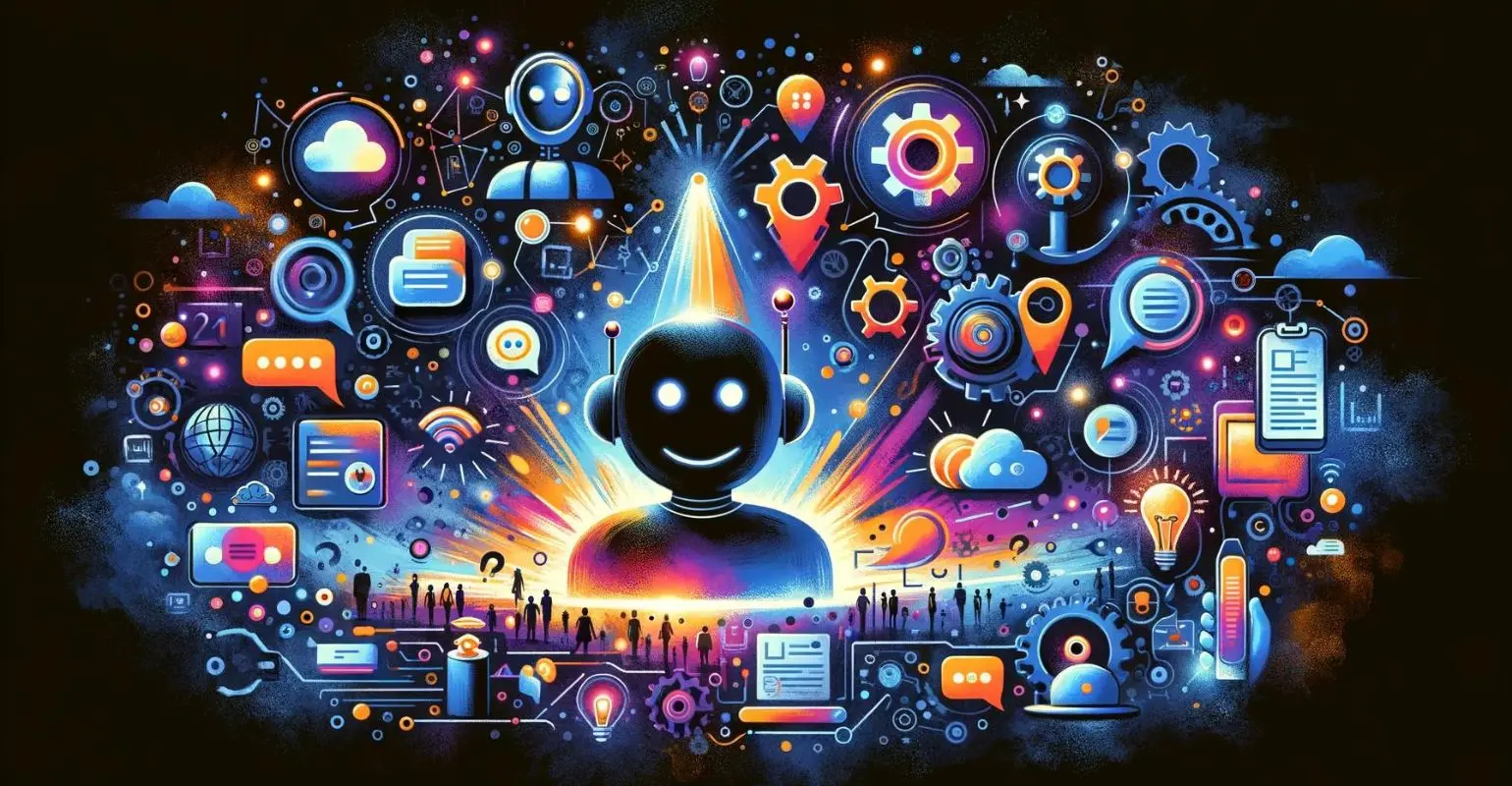 imagen generada por DALLe que representa el potencial transformador de la IA en el campo de la atención al cliente